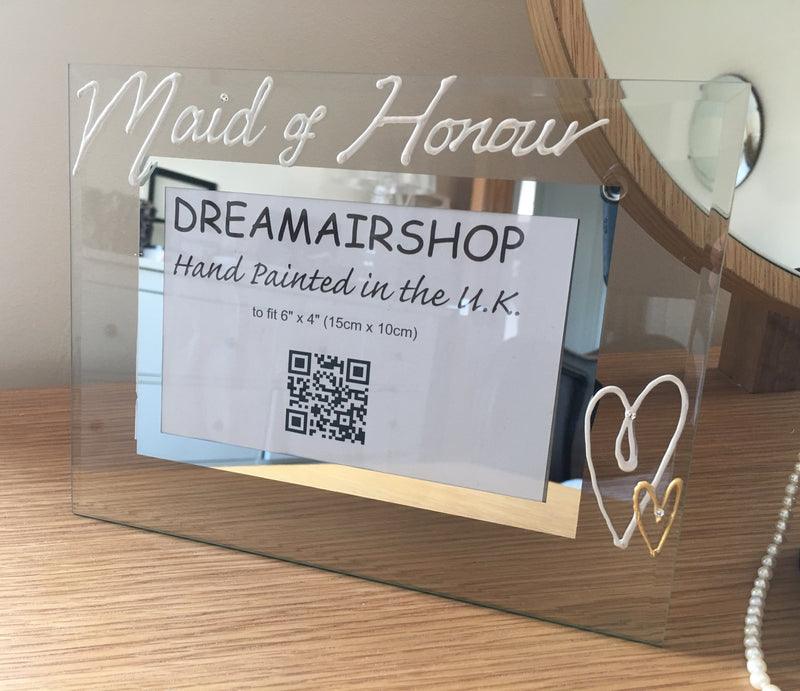 Maid of Honour Gift Photo: Frame Land (Pearl) with Crystals