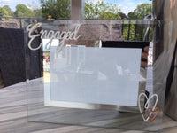 Personalised Engaged Photo Frame Land Pearl with Crystals