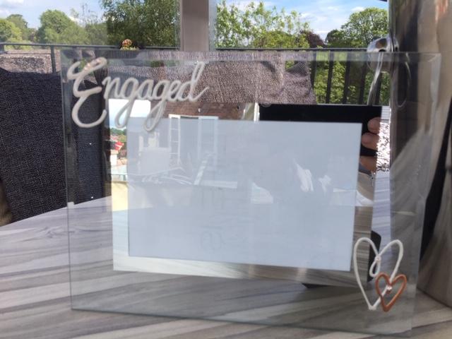 Personalised Gift Engagement Photo Frame: Land Pearl with Crystals