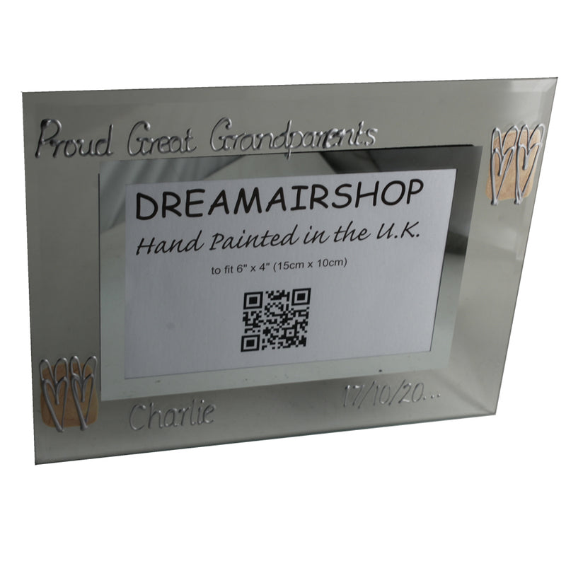 Proud Great Grandparents Photo Frame: Land (Coffee/Silver)