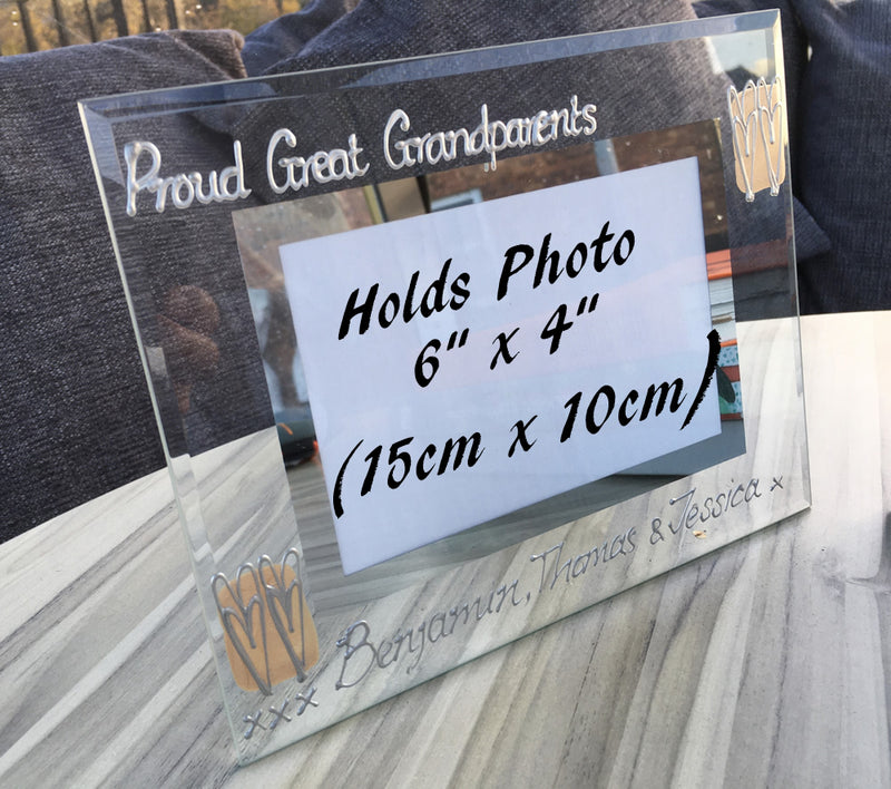 Proud Great Grandparents Photo Frame: Land (Coffee/Silver)