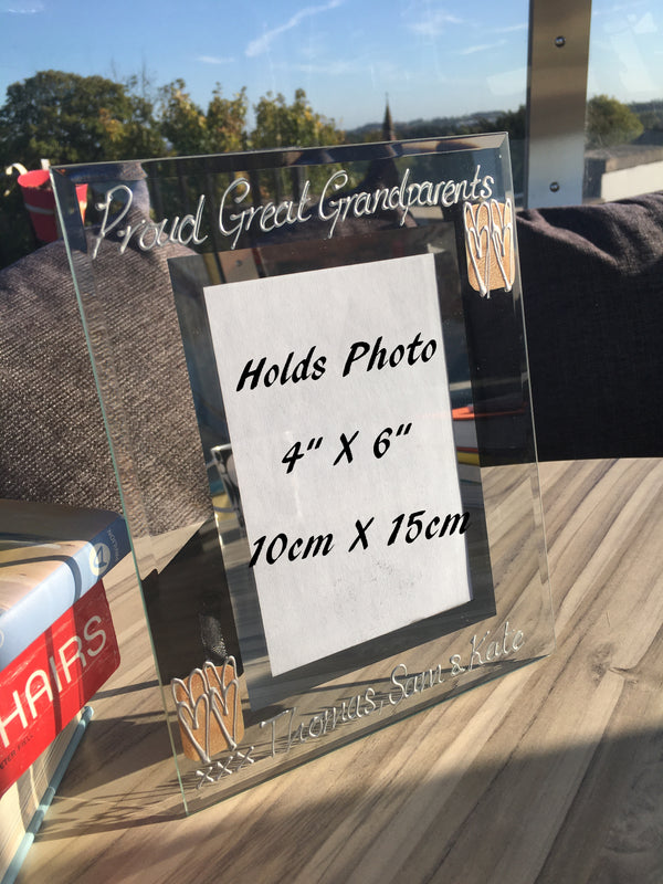 Proud Great Grandparents Gift Photo: Frame Portrait (P)(hearts)