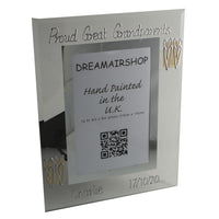 Personalised Proud Great Grandparents Frame: Portrait (P)(hearts)