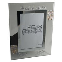 Personalised Proud Grandmother Gift Frame: Portrait (Coffee/Hearts)