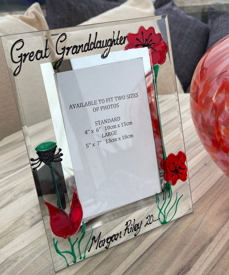 Personalised Great Granddaughter Portrait Picture Frame Poppy 4"x6" or 5"x7"
