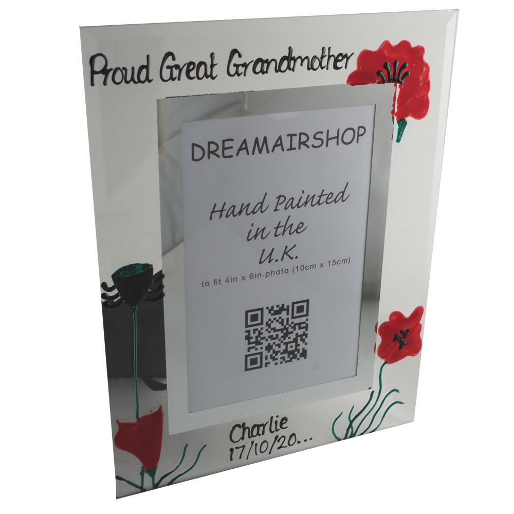 Personalised Proud Great Grandmother Photo Frame: Portrait (Poppy)