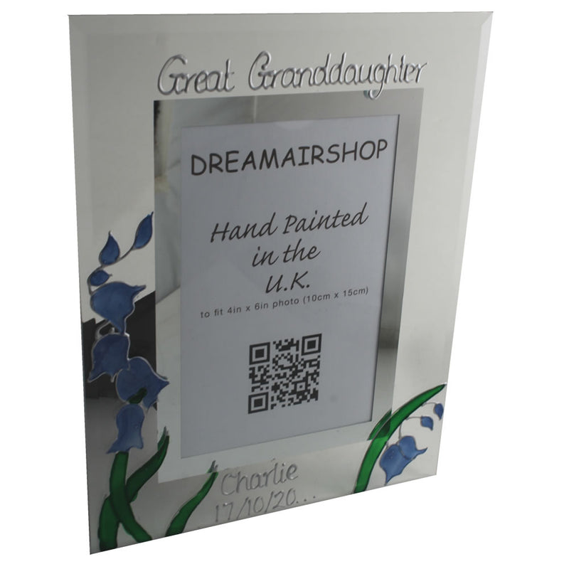 Personalised Great Granddaughter Photo Frame Portrait: (Bluebell)