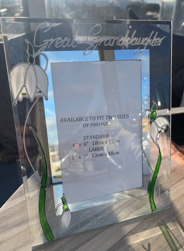 Great Granddaughter Gift Picture Photo Frame: Portrait (Snowdrop)