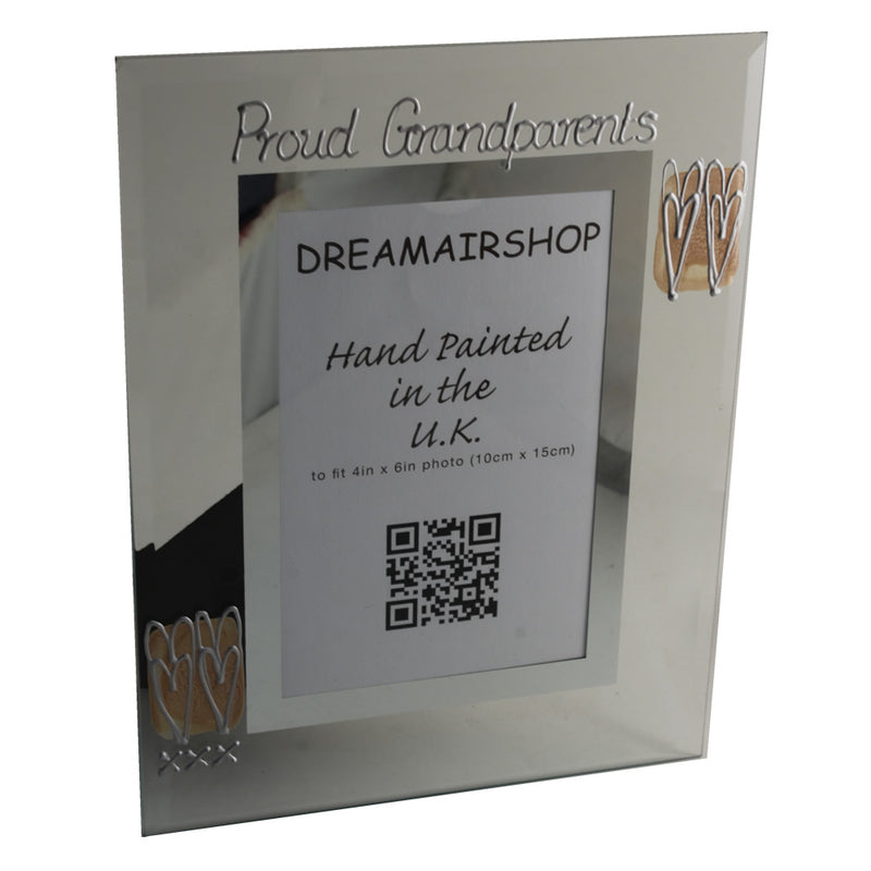 Proud Grandparents Photo Frame Portrait: (Coffee/Hearts)