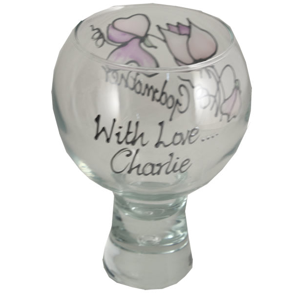 Personalised Godmother Gin and Tonic: Glass Sweet pea