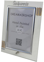 Godparents Design Gift Photo Frame: Portrait (Coffee/Hearts)