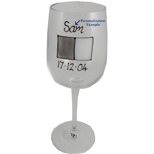 Personalised Wine Glass Grey Sq