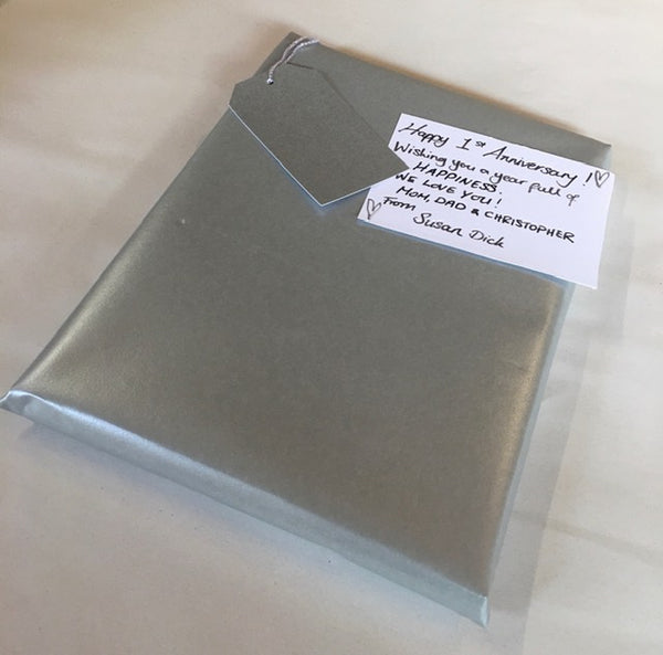 Silver Gift Wrap and Tag
