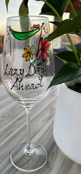 Retirement Design Gift Wine Glass: