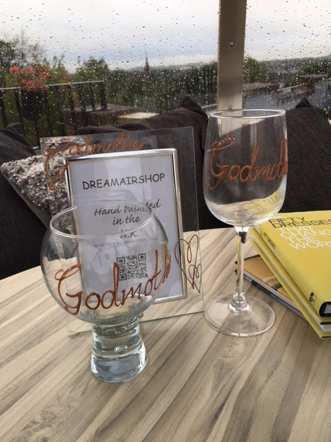 Godmother Design Gift Wine Glass: with Crystals (Copper)