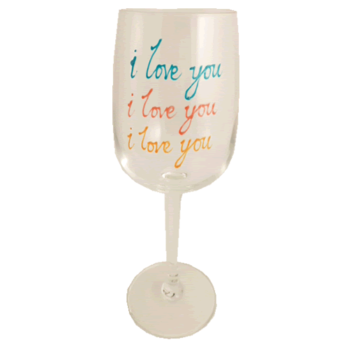 I Love You Gift Wine Glass: (Brights)