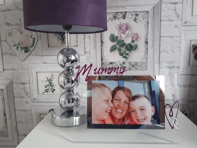Mummy Gift Photo Frame Land: with Crystals (Magenta)