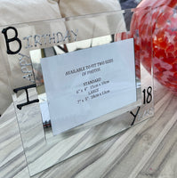 18th Birthday Gift photo frame frame: Landscape (Blk/Sil)