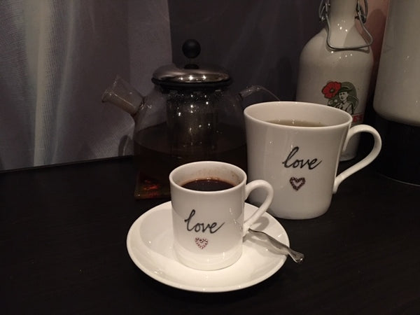 Love Fine Bone China Mug: with crystals