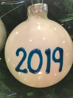 Personalised Baby's First Xmas Bauble: Turquoise