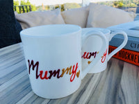 Personalised Mummy Fine Bone China 1 Pint Mug: (Multi Colour Pink)