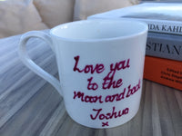 Personalised Mummy Fine Bone China 1 Pint Mug: (Multi Colour Pink)