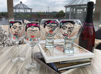 Salvador Dali Luxury Wine Glass: with Crystals x2