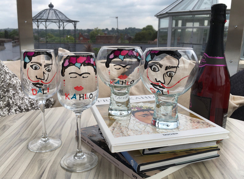 Salvador Dali Luxury Wine Glass: with Crystals x2