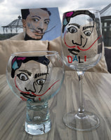 Salvador Dali Luxury Wine Glass: with Crystals x2