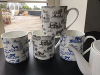 Fine Bone China 1 Pint Safari Print Gift Mug/Beaker (Black)