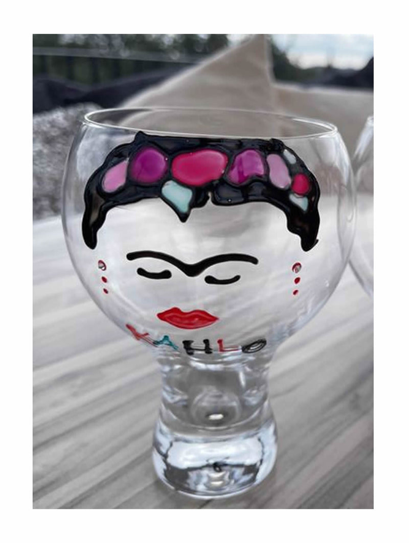 Frida Kahlo Gin and Tonic: Glass with Crystals