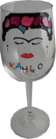 Frida Kahlo Luxury Wine Glass: with Crystals (Face) x 2