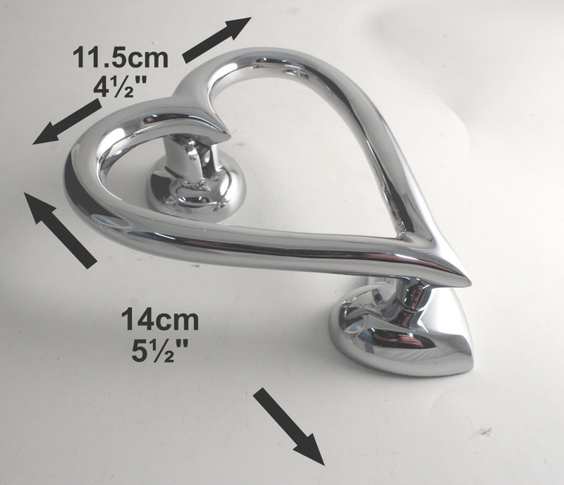 Heart Shaped Door Knocker (Brushed Chrome) End Of Line