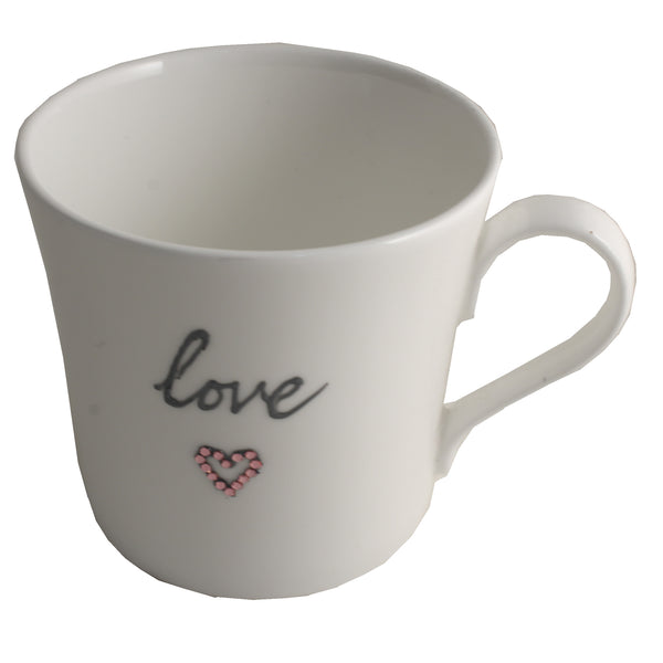 Love Fine Bone China Mug: with crystals