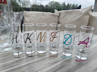 Personalised Initial Gift Shot Glass: (Colours)
