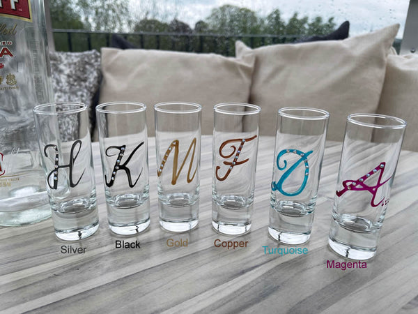 Personalised Initial Gift Shot Glass: (Colours)