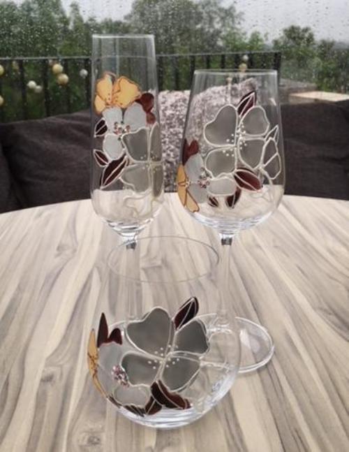 Wine Glass Titanium Crystal Luxury with Crystals