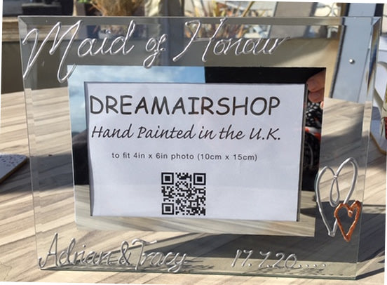 Personalised Maid of Honour Photo: Frame Land (Silver) with Crystals