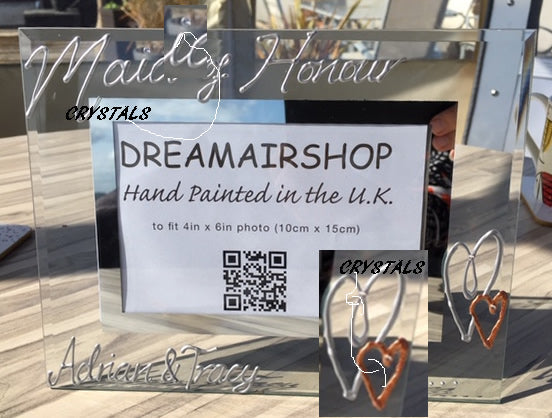 Personalised Maid of Honour Photo: Frame Land (Silver) with Crystals