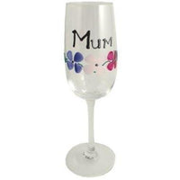 Mum Gift Fluted Champagne Glass: (Flowers)