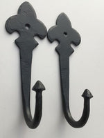 2 x Fleur de Lys Single Door/Robe Hooks