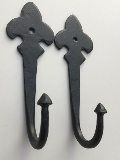 2 x Fleur de Lys Single Door/Robe Hooks