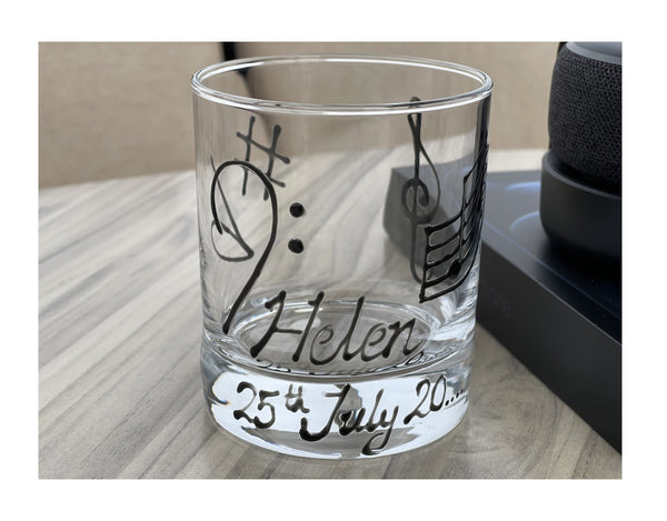 Music Design Gift Whisky Glass: