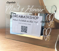Personalised Maid of Honour Photo: Frame Land (Pearl) with Crystals
