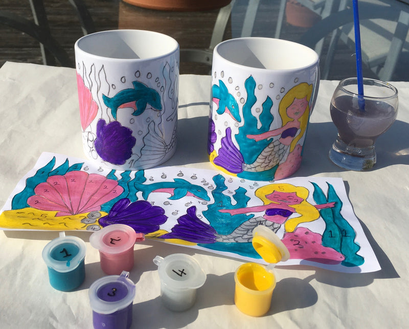 Paint by Numbers Mug Mermaid Craft Kit