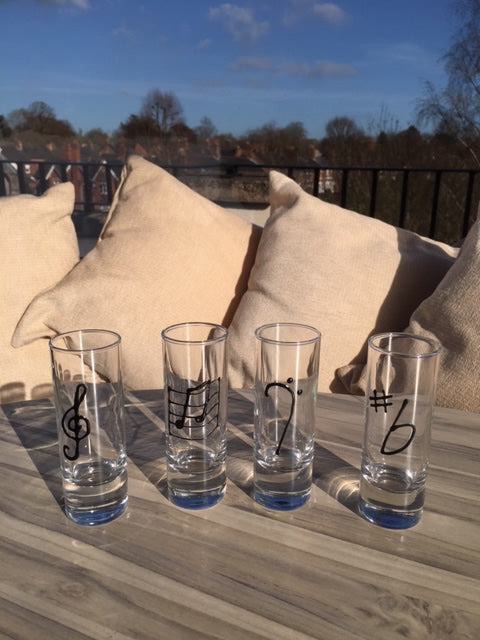Music Shot Glass Set of 4