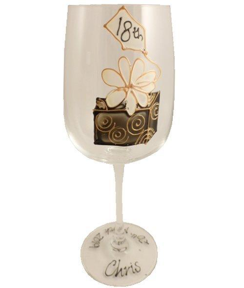 Personalised 18th Birthday Wine Glass: (Birthday Box)