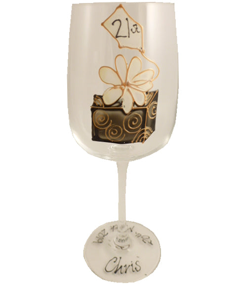 Personalised 21st Birthday Wine Glass Bday Glass