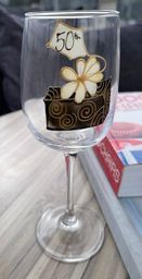 50th Birthday Gift Wine Glass: (Birthday Box)
