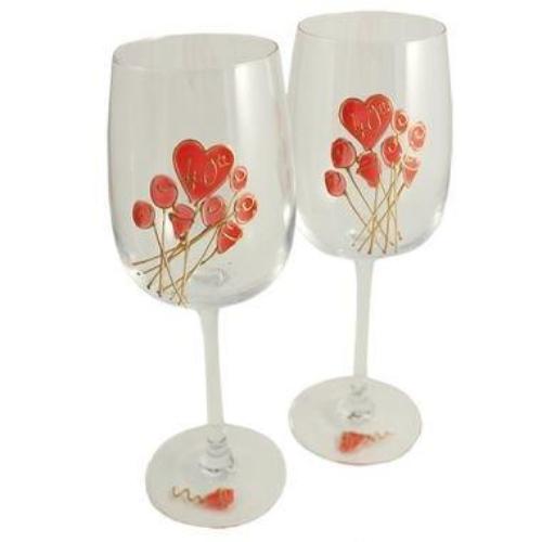 40th Wedding Anniversary Wine Glasses Flower